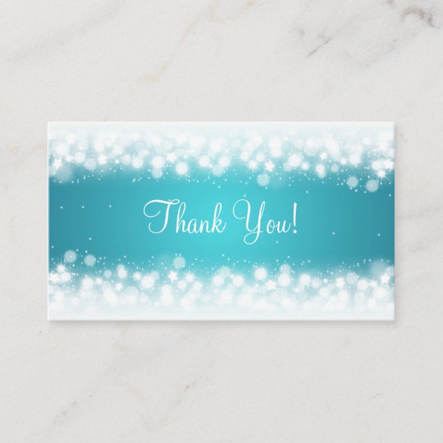 Vielen Dank einfügen Magic Sparkle Türkis Begleitkarte (Vorderseite)
