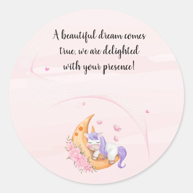 Vielen Dank, Einhornaufkleber Runder Aufkleber (Vorderseite)