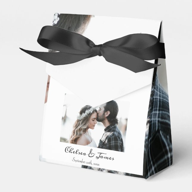 Vielen Dank Elegant Calligraphy Foto Geschenkschachtel (Vorderseite)