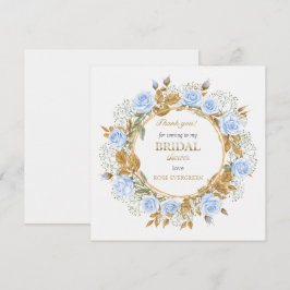 Vielen Dank Elegant Dusty Blue Rose Baby's Breathe Dankeskarte