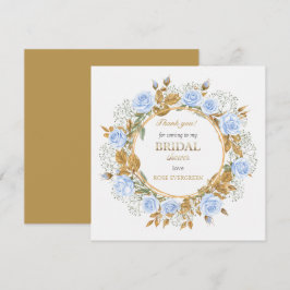 Vielen Dank Elegant Dusty Blue Rose Baby's Breathe Dankeskarte