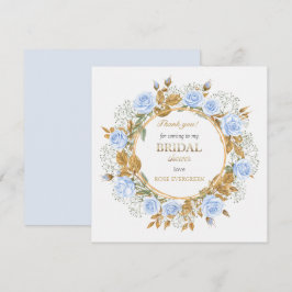 Vielen Dank Elegant Dusty Blue Rose Baby's Breathe Dankeskarte