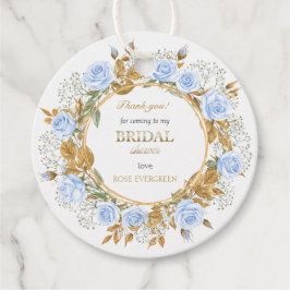 Vielen Dank Elegant Dusty Blue Rose Baby's Breathe Geschenkanhänger