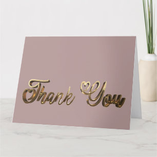 Vielen Dank Elegant Hearts Gold Handwriting Script Dankeskarte