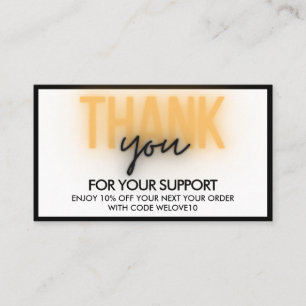 Vielen Dank Elegant Neon Trendy Instagram Discount Visitenkarte