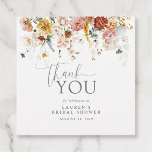 Vielen Dank Elegant Watercolor Blume Brautparty Geschenkanhänger