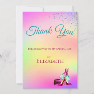 Vielen Dank Eleganter Glitzer Colorful Einladung