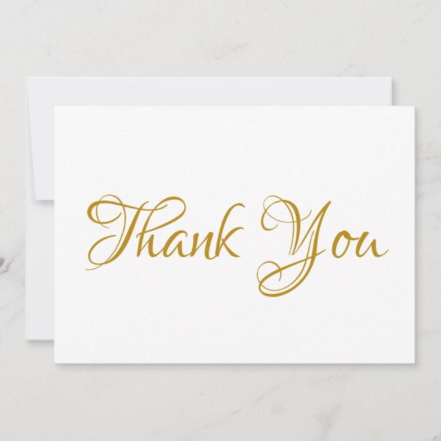 Vielen Dank, elegantes Skript dunkelgoldene weiße  (Vorderseite)