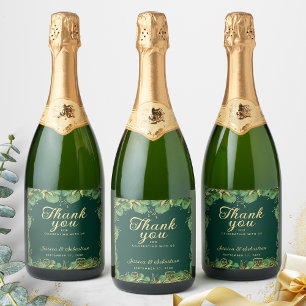 Vielen Dank Emerald Green Gold Eucalyptus Wedding