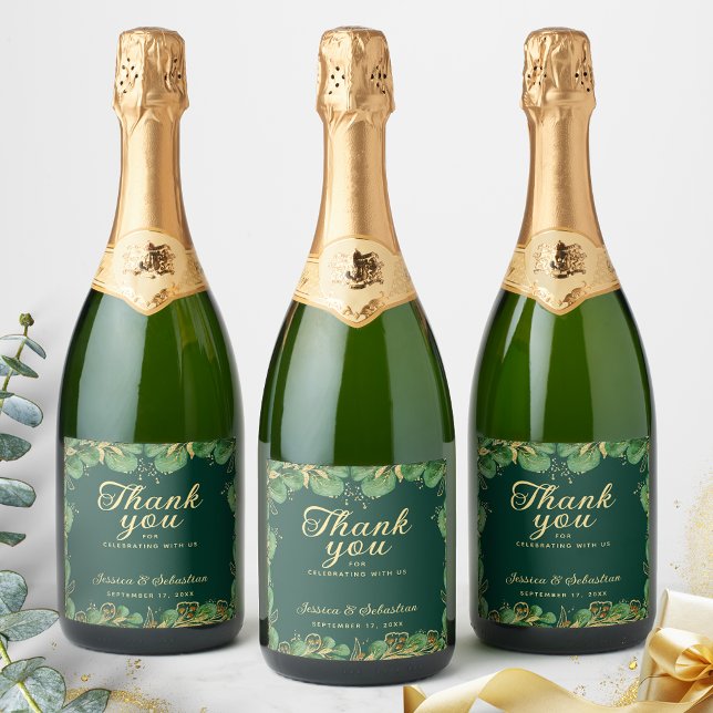 Vielen Dank Emerald Green Gold Eucalyptus Wedding (Von Creator hochgeladen)