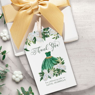 Vielen Dank, Emerald Green und White Peony Princes Geschenkanhänger