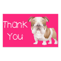 Vielen Dank Englisch Bulldog Puppy Dog Pink Sticke