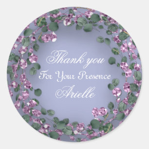 Vielen Dank Eucalyptus Birthday Bridal Rosse Blue Runder Aufkleber