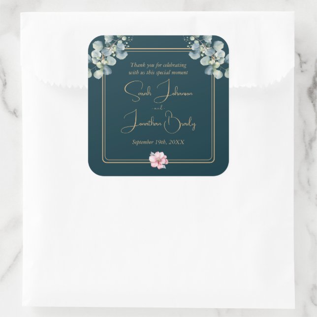 Vielen Dank, Eucalyptus Wedding Sticker (Tasche)