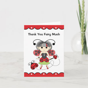 Vielen Dank Fairy viel Niedlich Red Ladybug Fairy Dankeskarte