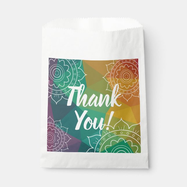 Vielen Dank farbenfroh mandala boho chic Geschenktütchen (Vorderseite)