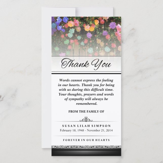 Vielen Dank farbenfrohe Blume - Worte können nicht Dankeskarte (Vorderseite)