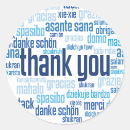 Vielen Dank, farbig blauer Umschlag Aufkleber Aufk