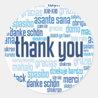 Vielen Dank, farbig blauer Umschlag Aufkleber Aufk