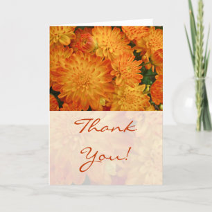 Vielen Dank - Feuer Orange Chrysanthemums Dankeskarte