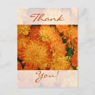 Vielen Dank - Feuer Orange Chrysanthemums Postkarte