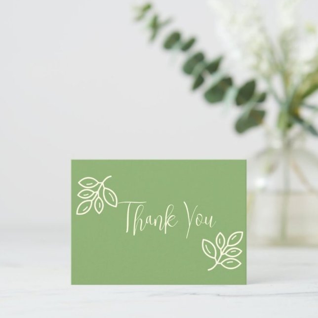 Vielen Dank flache Note Card Custom Sage Green Min Mitteilungskarte (Von Creator hochgeladen)