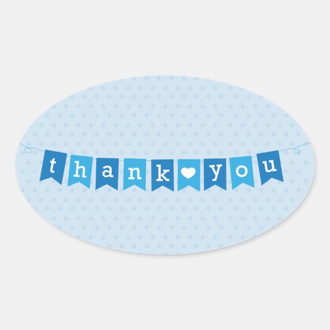Vielen Dank Flags Blue Sticker (Vorderseite)