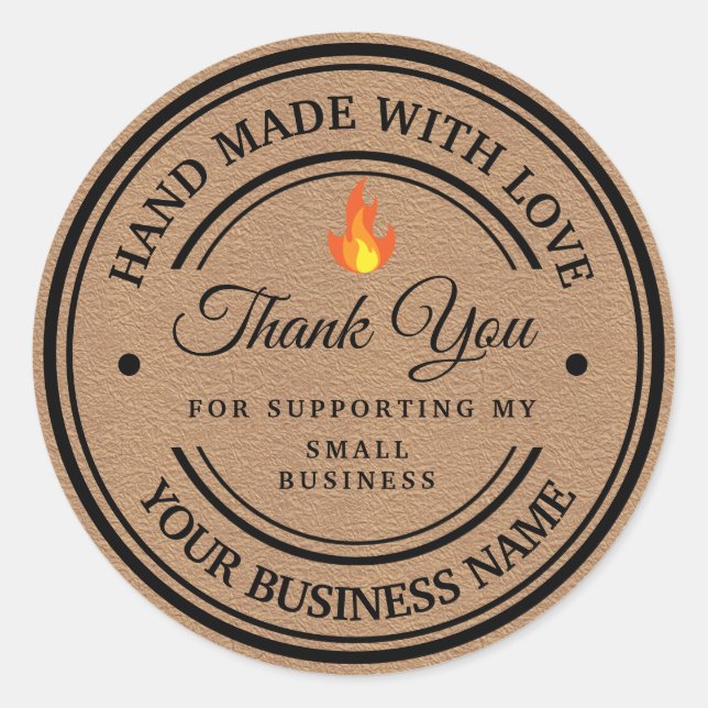 Vielen Dank, Flame Classic Round Sticker (Vorderseite)