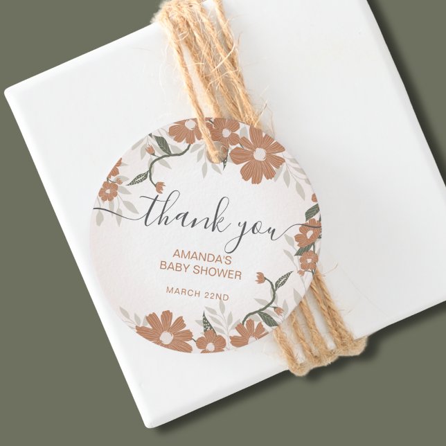 Vielen Dank, Floral Baby in Blütendusche Geschenkanhänger (Von Creator hochgeladen)