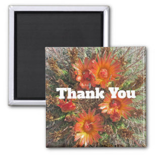 Vielen Dank Floral Cactus Bloom Orange Blume Magnet