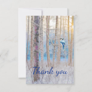 Vielen Dank Forest Blue Jay Bird Nature Art Dankeskarte