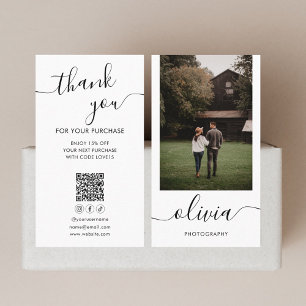 Vielen Dank Foto Calligraphy QR Code Business Card Visitenkarte