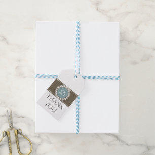 Vielen Dank Foto Classic Blue Brown Geburtstagspar Geschenkanhänger