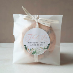 Vielen Dank, Foto rot Blumenverkündung Runder Aufkleber