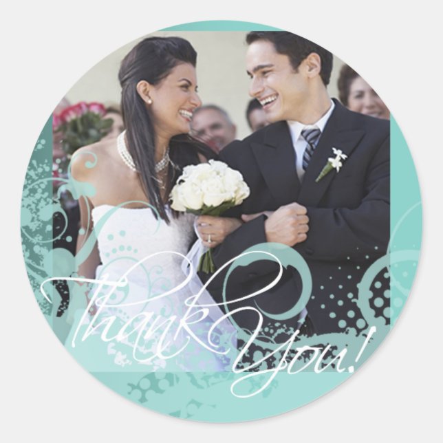 Vielen Dank Foto Sticker (grungy Floral) (Vorderseite)