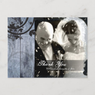 Vielen Dank Foto Wedcard Rustic Barn Board Postkarte