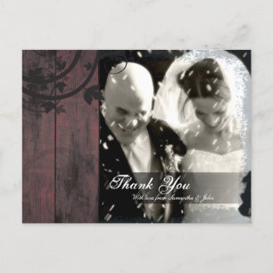 Vielen Dank Foto Wedcard Rustic Barn Board Postkarte