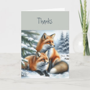 Vielen Dank Foxes Animal Wildlife Nature Art Karte