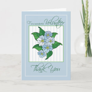Vielen Dank, Frau Volunteer mit Blue Blumen Illust Dankeskarte