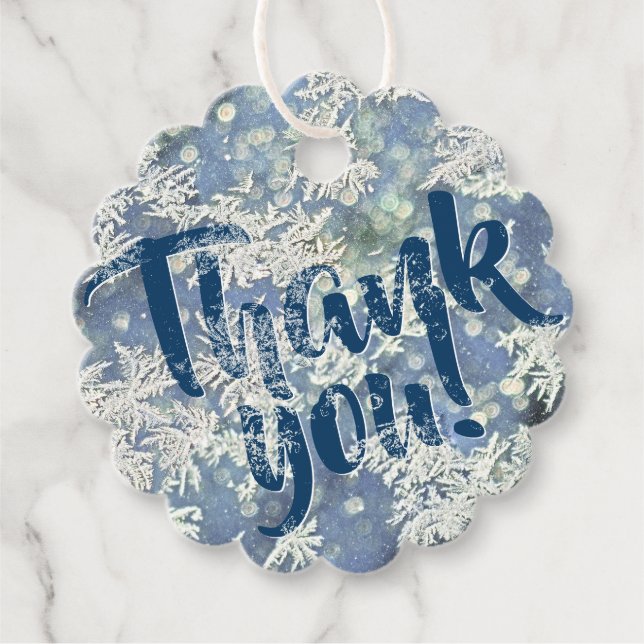 Vielen Dank - Frost Frost Flakes Winter Fotografie Geschenkanhänger (Vorderseite)