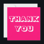 Vielen Dank, fuchsia heiß rosa, moderne Karte<br><div class="desc">Vielen Dank,  fuchsia Hot Rosa und Weiß moderne Karte</div>