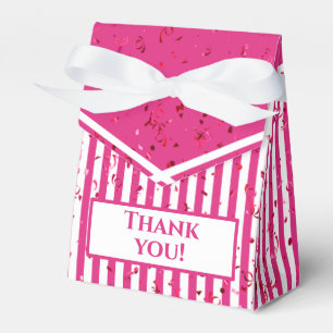 Vielen Dank - Fuchsia/White Simple Stripes Pattern Geschenkschachtel