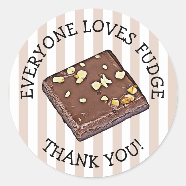 Vielen Dank Fudge Candy Shop Stickers (Vorderseite)
