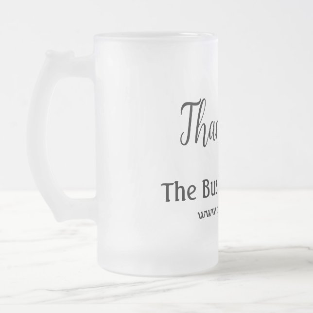 Vielen Dank, fügen Sie den Text für den Firmenname Mattglas Bierglas (Links)