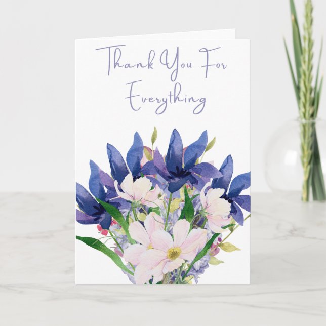 Vielen Dank für alles Blume Bouquet Karte (Vorderseite)