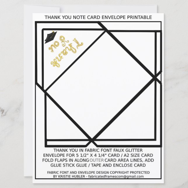 Vielen Dank für das Abschluss Note Card Envelope P (Vorderseite)