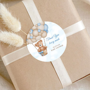 Vielen Dank für das Baby Shower Beary Much Runder Aufkleber