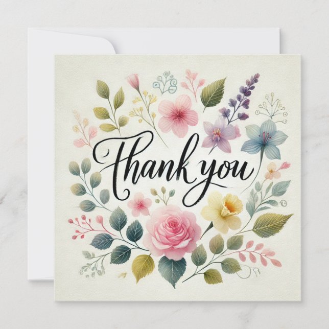 Vielen Dank für das Design der Aquarellfarben Einladung (Vorderseite)