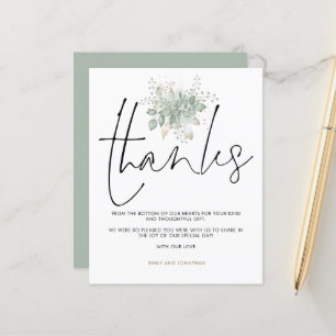 Vielen Dank für das Hochzeitssage Gold Script