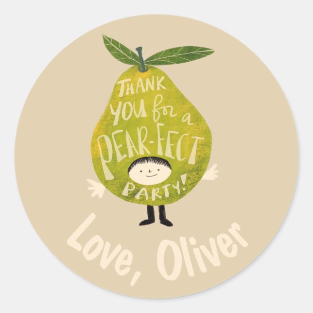 Vielen Dank für das Party einer Birne lustige Birn Runder Aufkleber (Vorderseite)